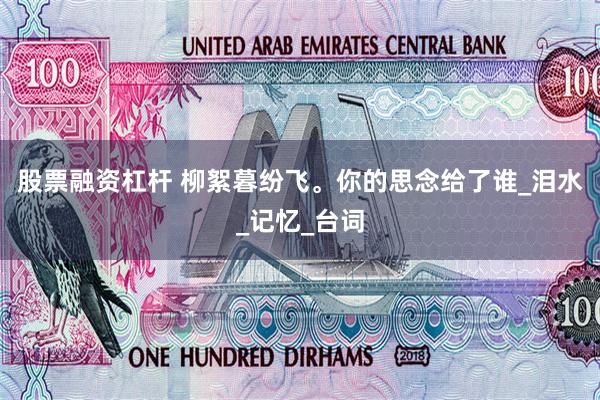 股票融资杠杆 柳絮暮纷飞。你的思念给了谁_泪水_记忆_台词